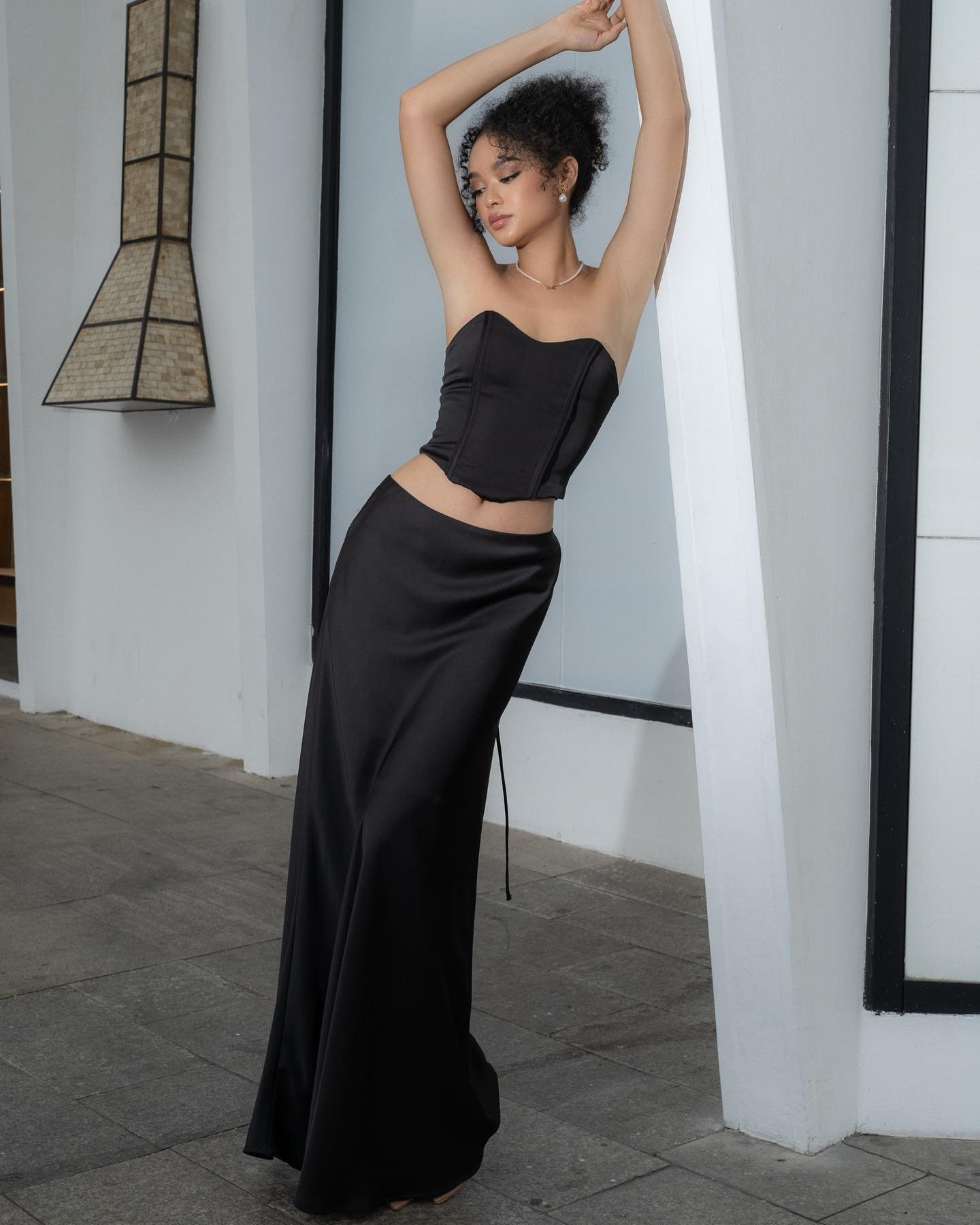 Black Linen Maxi Skirt for Women, Casual High Waist Side Slit Skirt, Minimalist Long Skirt, Elegant Summer Skirt