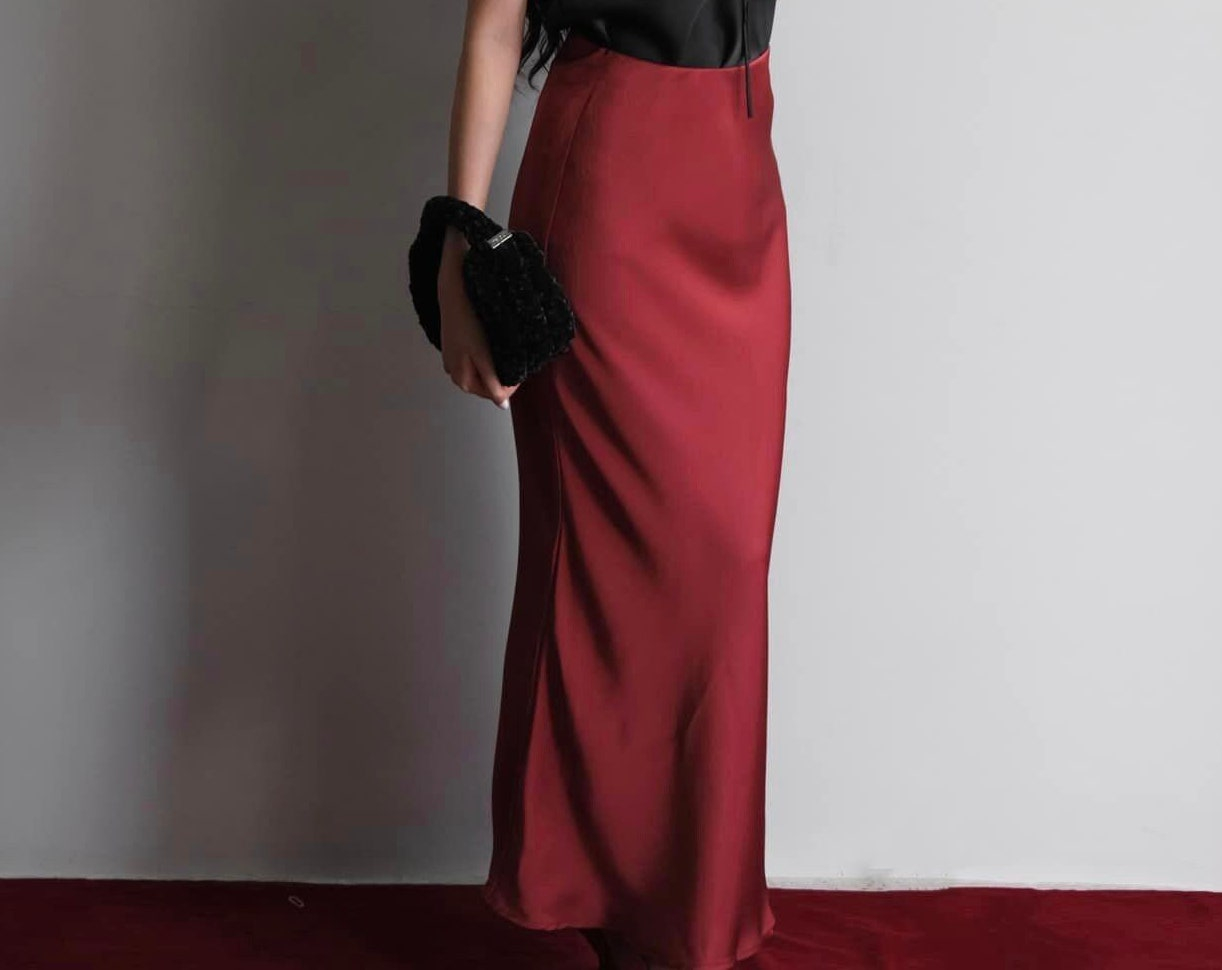 Burgundy Linen Maxi Skirt for Women, Casual High Waist Straight Skirt, Minimalist Long Skirt, Elegant Everyday Skirt